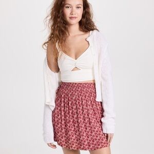 Brand new bohemian print faherty mini skirt with side tie design
